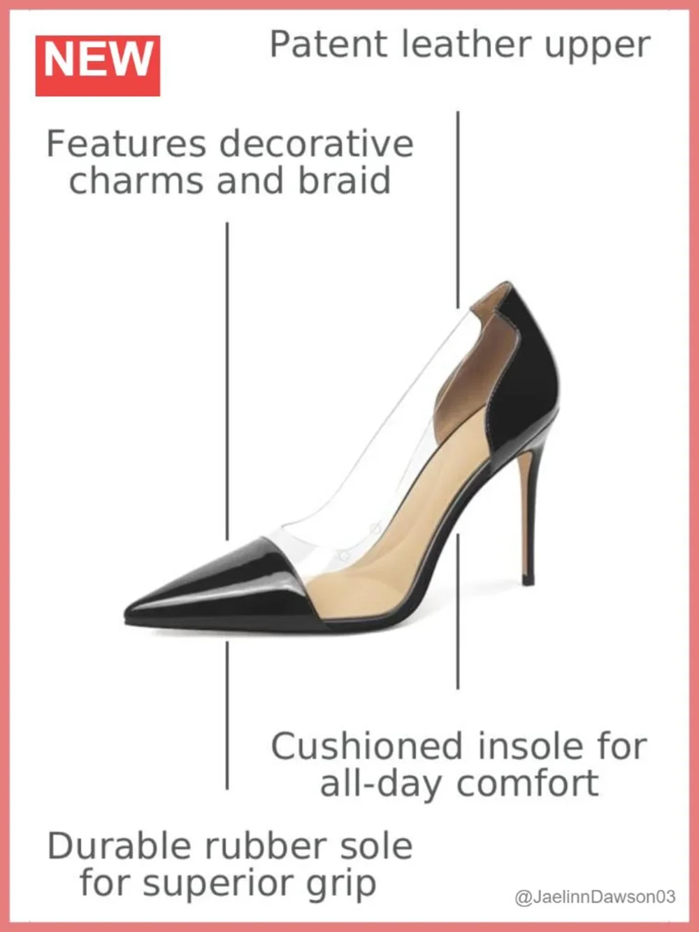 Transparent Clear Heels Pointed Toe Stiletto Pumps 4 Inch Slip On Dress Shoes